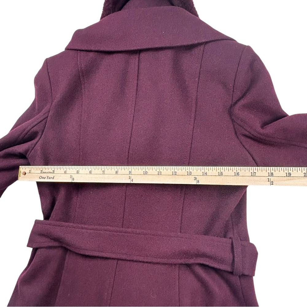 Sam Edelman Burgundy Wool Peacoat w/ Faux Fur Trim – Sz 6 | $360 Retail - Picture 11 of 13